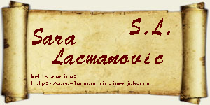 Sara Lacmanović vizit kartica